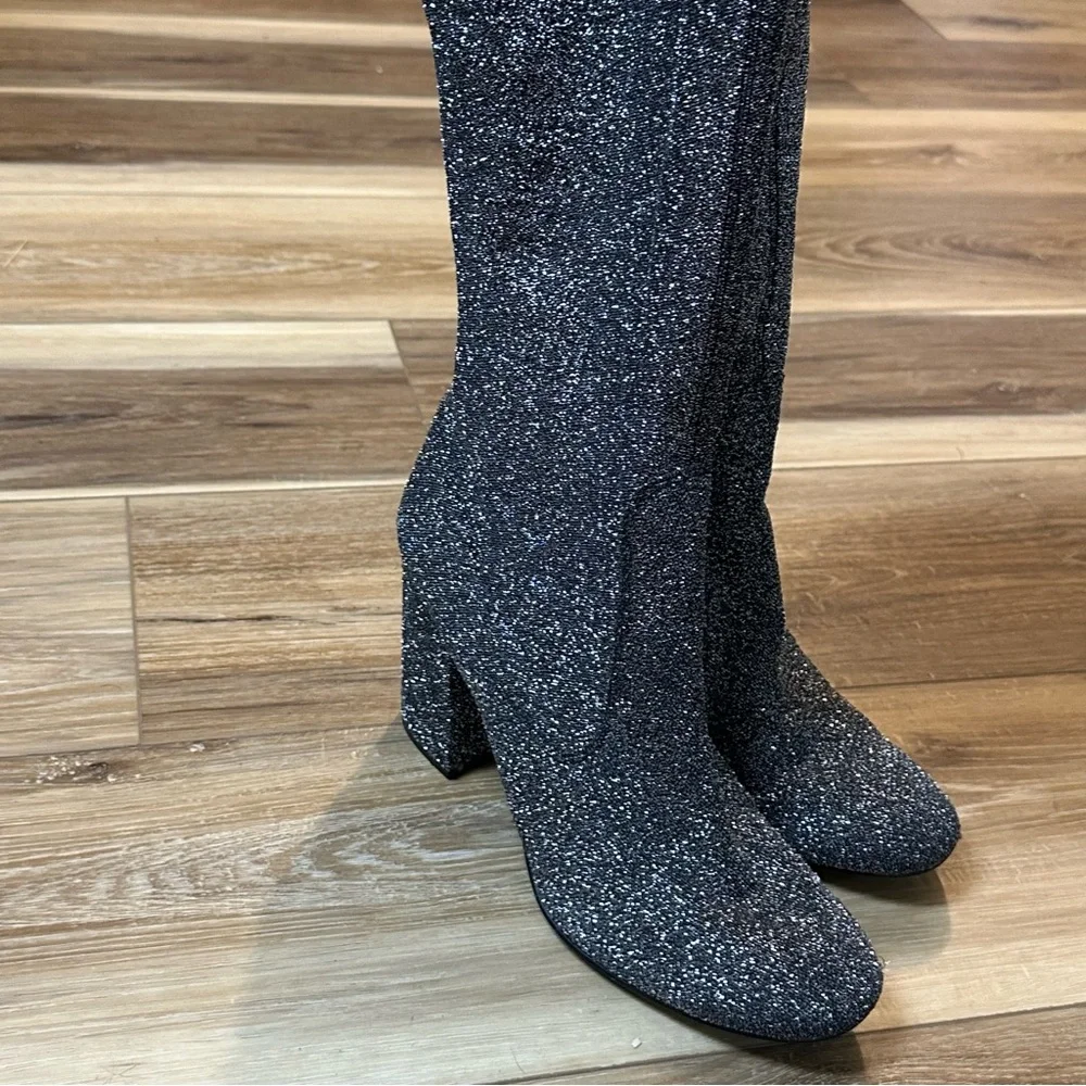 Kenneth Cole Glitter Silver Carah Boots